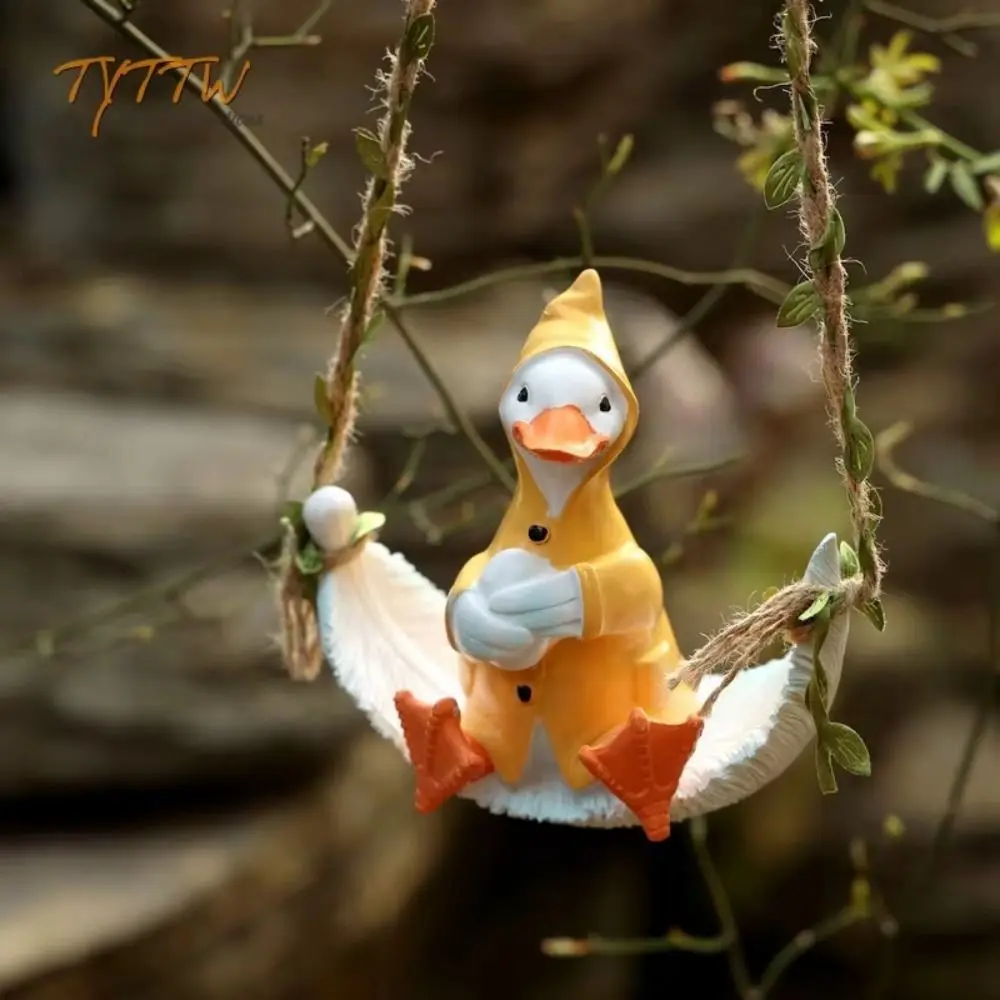 Resin Rabbit Swinging Garden Decoration Waterproof Pendant Rabbit Swing Miniature Figures Hand Made Statue