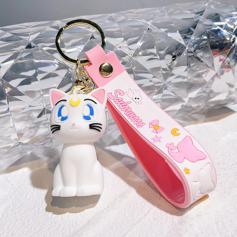 Anime Sailor Moon Keychain Fashion Jewelry Resin Action Figures PVC Key Ring Bag Pendant - view 3