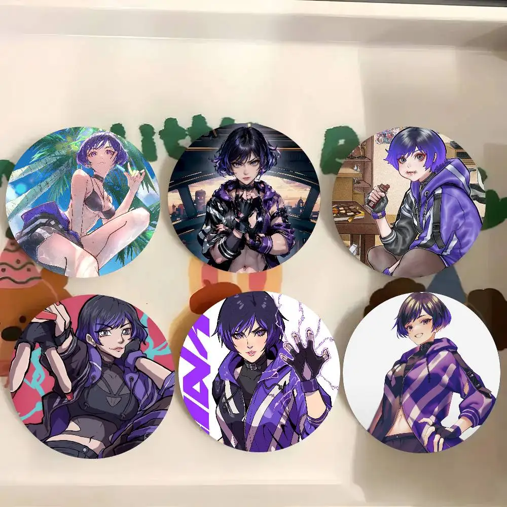 Reina Fighting Game T-Tekken 8 Cartoon Style Badge Brooches On Backpack Decoration Round Enamel Pins For Accessorys