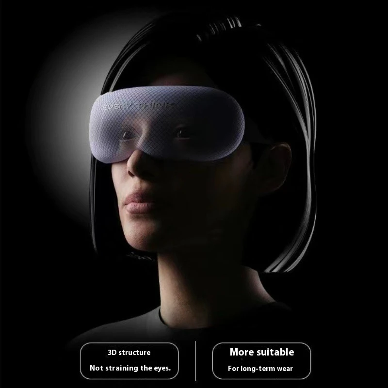 EVERYTHINK Ergonomic Eye Mask 3D Contour Strap Adjustable Breathable Cushion Sleeping Soft Light Shading Travel Eye Mask