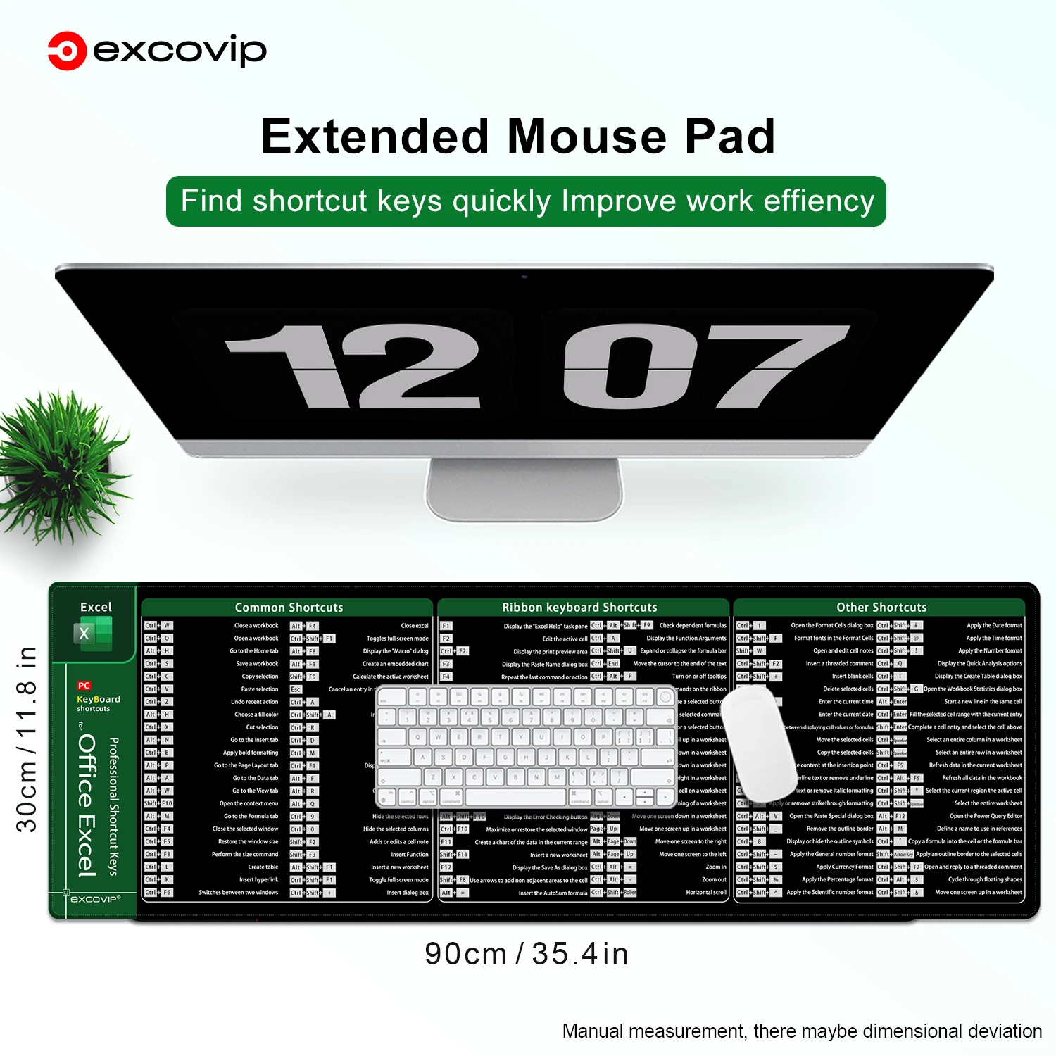 Large Excel Shortcuts Mouse Pad 6