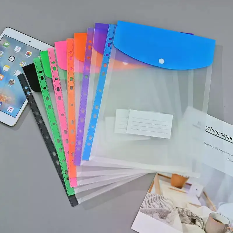 6/12 Packs A4 Binder Pocket Organizer Folders, Expandable Folders Plastic Envelopes Binder Folders , For School Office Home