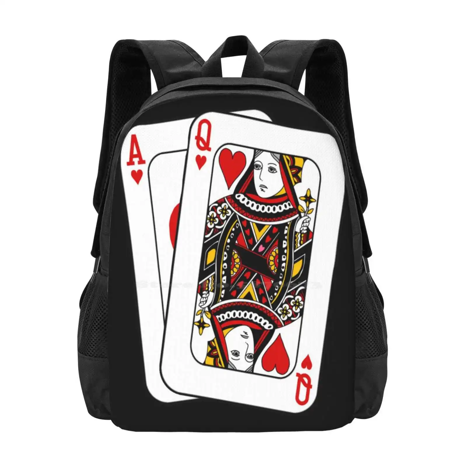 

Queen Of Hearts School Bags For Teenage Girls Laptop Travel Bags