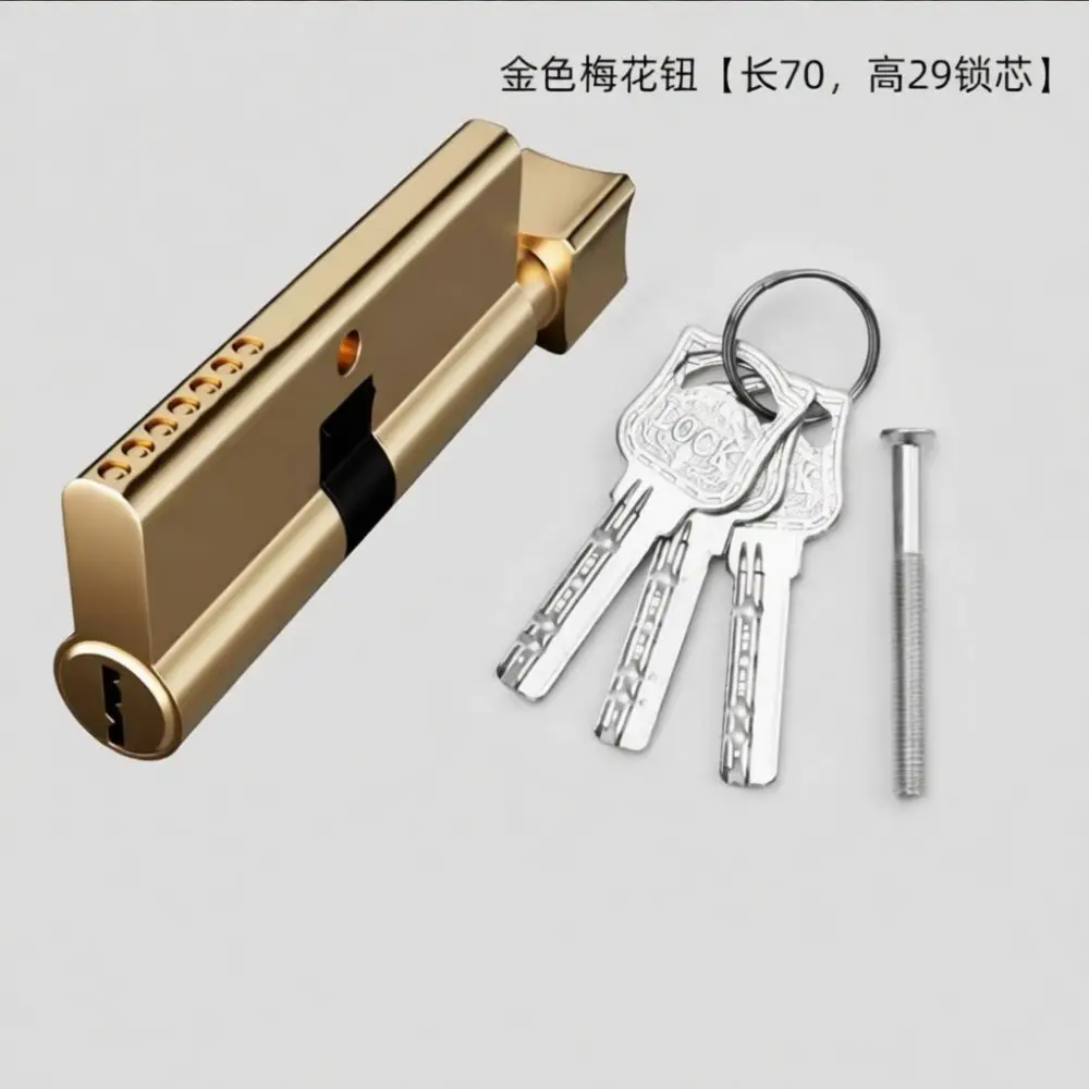 Interior Wooden Door Lock Cylinder Replacement Small 70 Solid Brass Plug Heavy Duty Security Mechanism Bedroom Room Gate Fitting