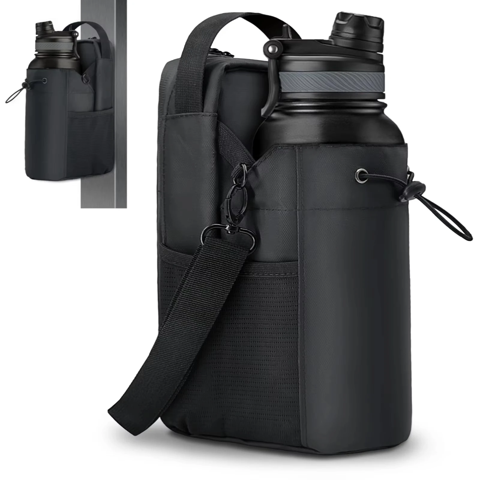 Magnetic Gym Water Bottle Bag With Magnet Multi-Function Carrier Bag Portable Sports Fitness Bag Gym Accessories Storage Pack image 6