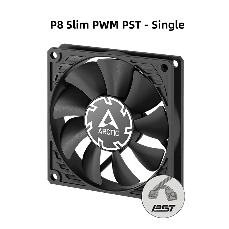 VENTILADOR 8CM ARCTIC P8 PWM PST NEGRO - miniatura 3