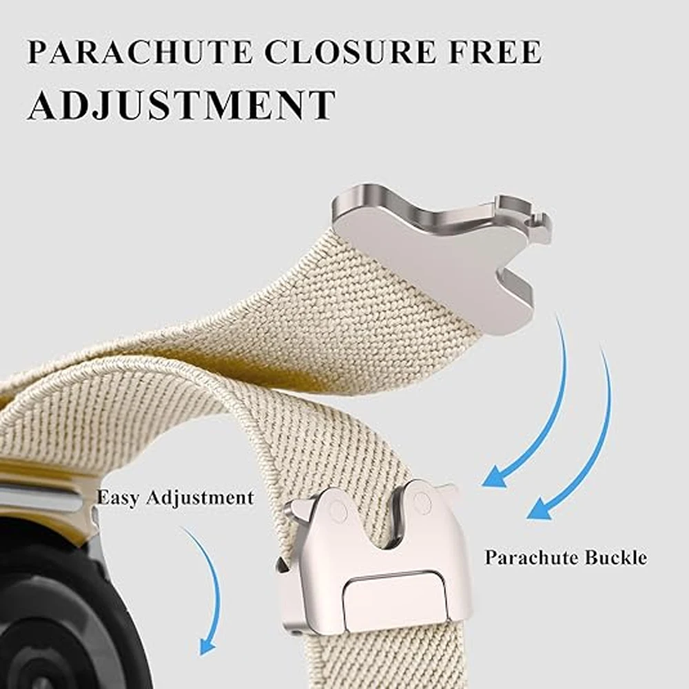 Strap For Samsung Galaxy Watch 7/6 classic/4/5 Pro/FE 44mm 40mm Parachute Elastic Nylon Wrist Bracelet Correa Galaxy Watch7 Band