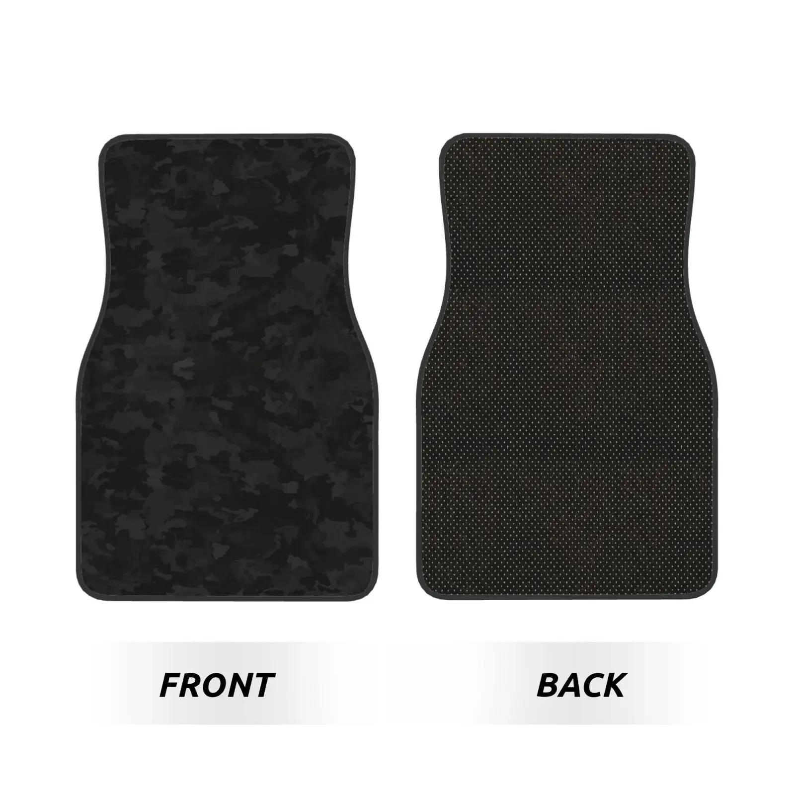 Black Sports Camouflage Print Car Floor Mats Waterproof Car Carpet Mat Set of 4pcs with Anti-Slip Backing Fit for SUV Trucks