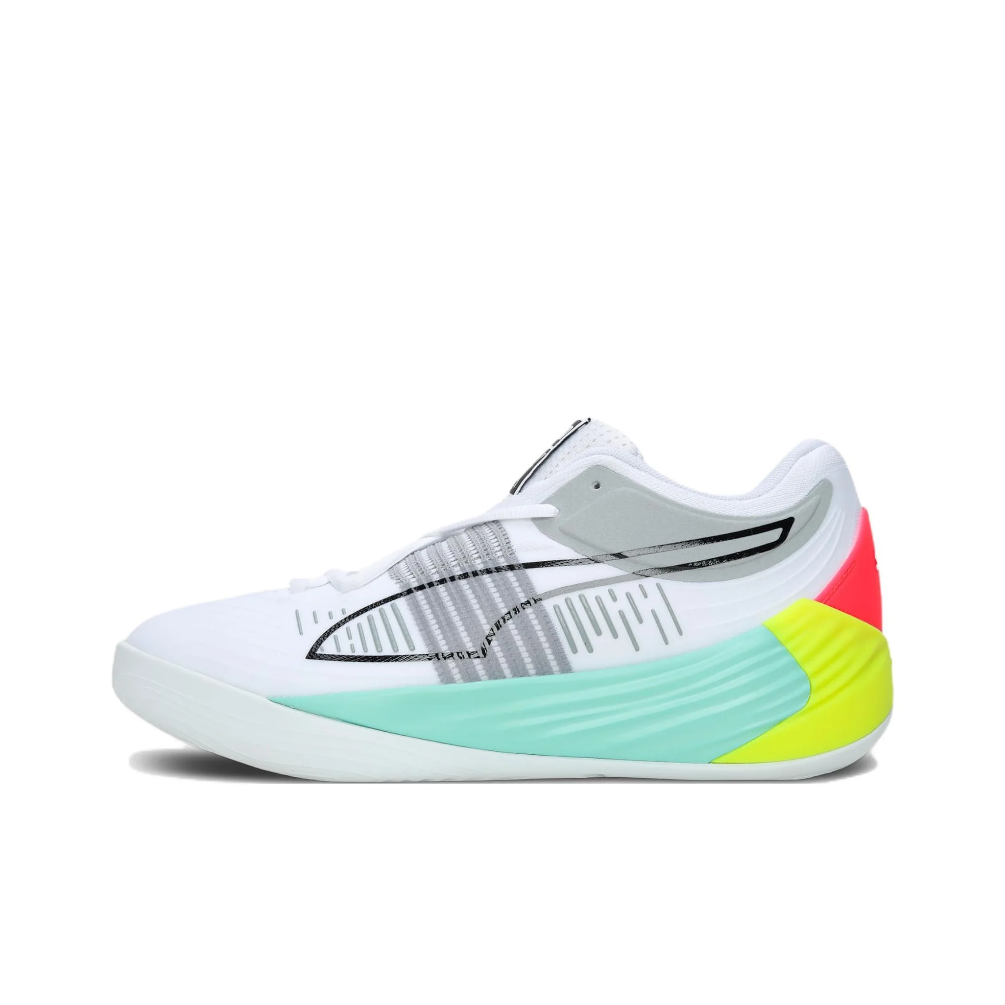 PUMA Fusion Nitro Basketball Shoes Unisex Mid Top White 195587-02