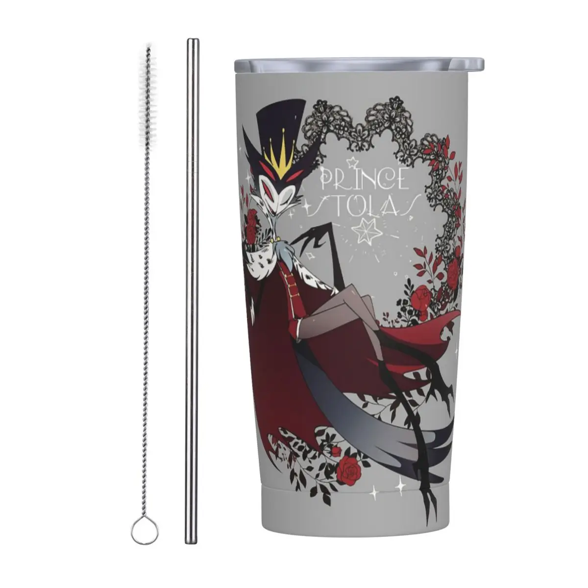 Loona Collage Helluva Boss Anime Stainless Steel Tumbler Vacuum Insulated Mugs Thermal Cold Cup Straws With Lid 20oz