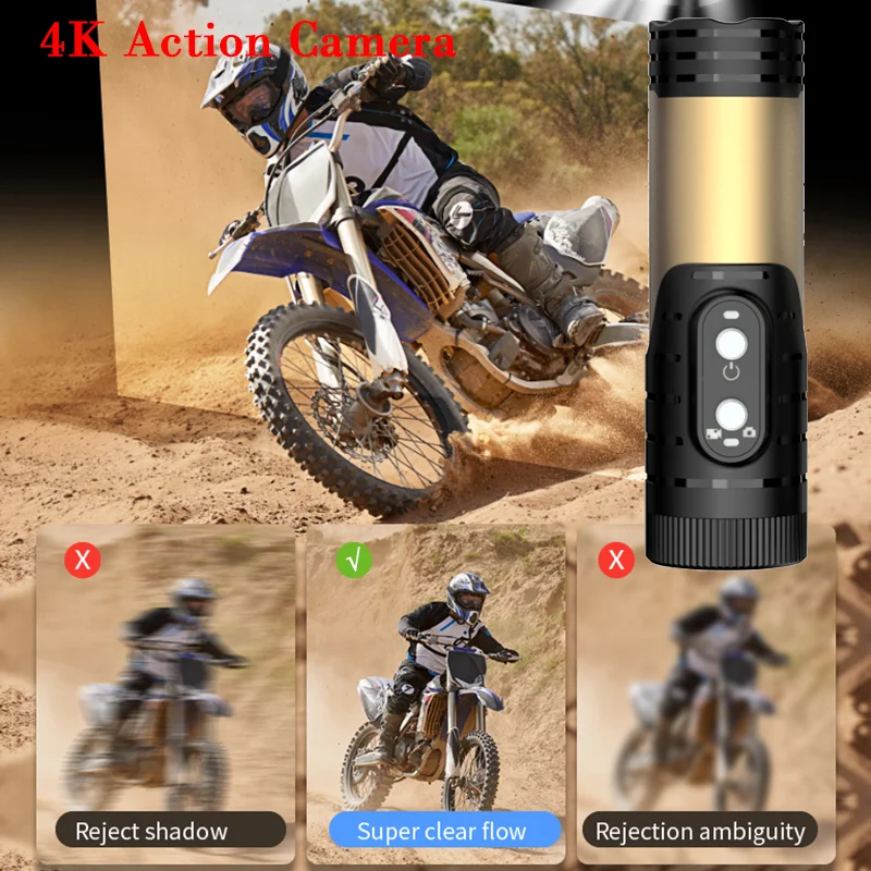 4K Anti-shake Bicycle Camera Action Camera Bike Motorcycle Helmet Cam Waterproof Sport DV Wireless WiFi Video Recorder for Car