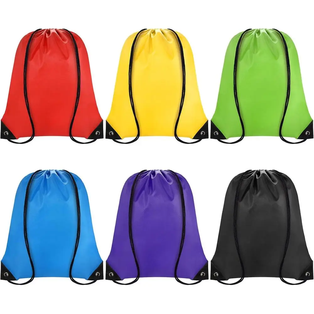 Generic Dstring Backpack Bulk 6 PCS, Dstring Bags String Backpack Cinch Sack Gym Bags or Sport Trip Beach Swimming, 6 Color