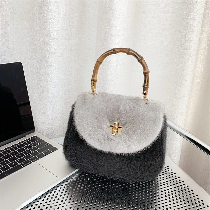 Luxury Designer Fur Bag 2024 Mink New Small Handbag Women\'s Fashion Fashion Mini Crossbody Shoulder Bag Handbag