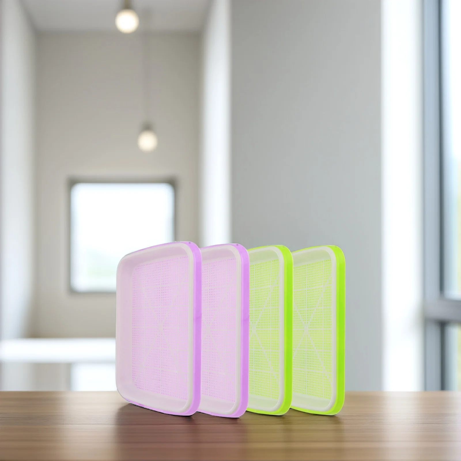 

4Set Sprouting Basins Sprouter Tray Storage Site Soilless Water Planting Container for Wheatgrass