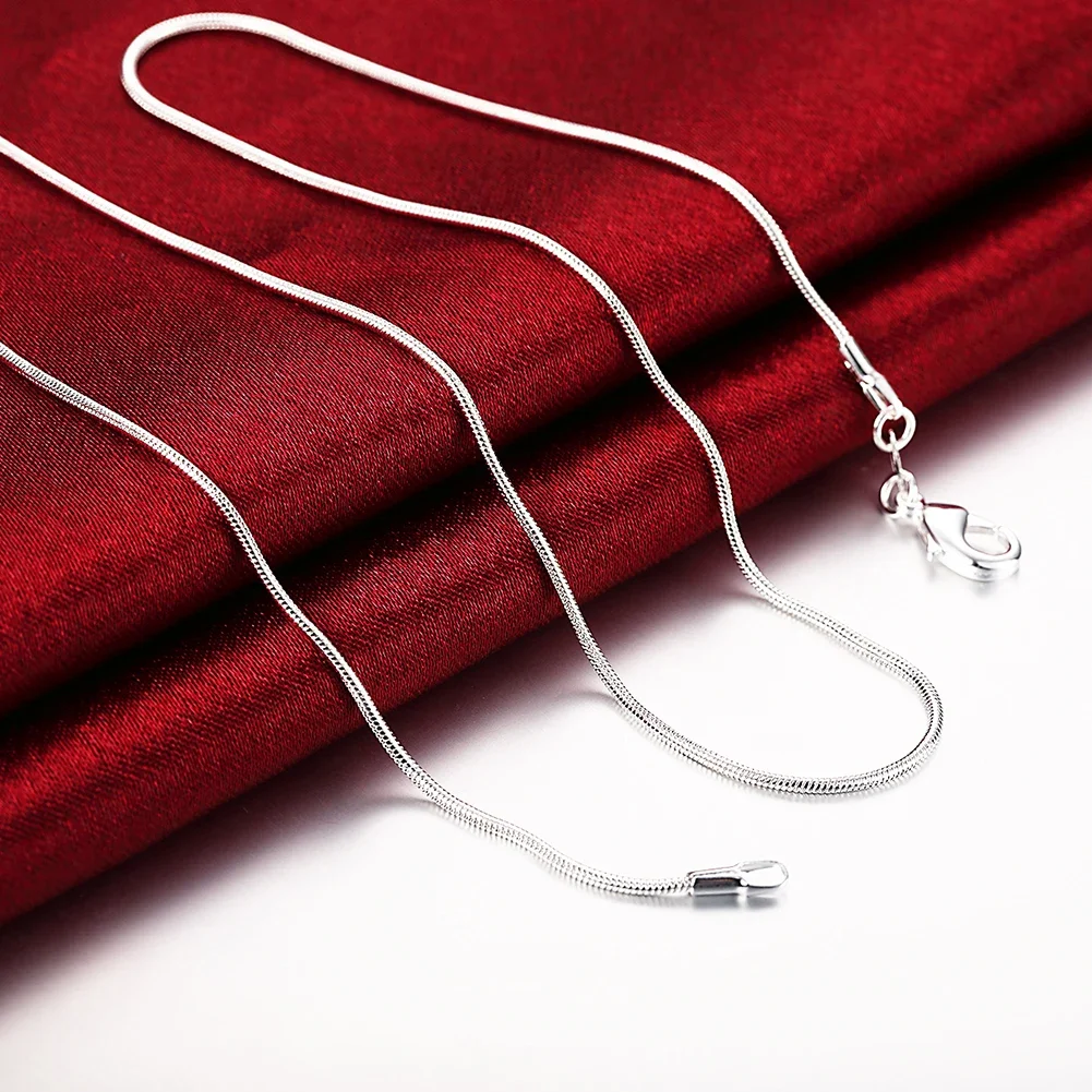 925 Sterling Silver 1mm Snake Chain Necklace For Women 16-30inches Fine Jewelry Wedding Fashion Party  Pendant Gifts