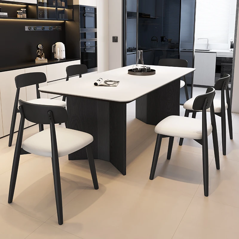 

Итальянский минималистичный обеденный стол в скандинавском стиле в стиле ретро, каменная плита, обеденный стол из цельного дерева, дизайнерская мебель для дома для столовой, Esstisch FYDT