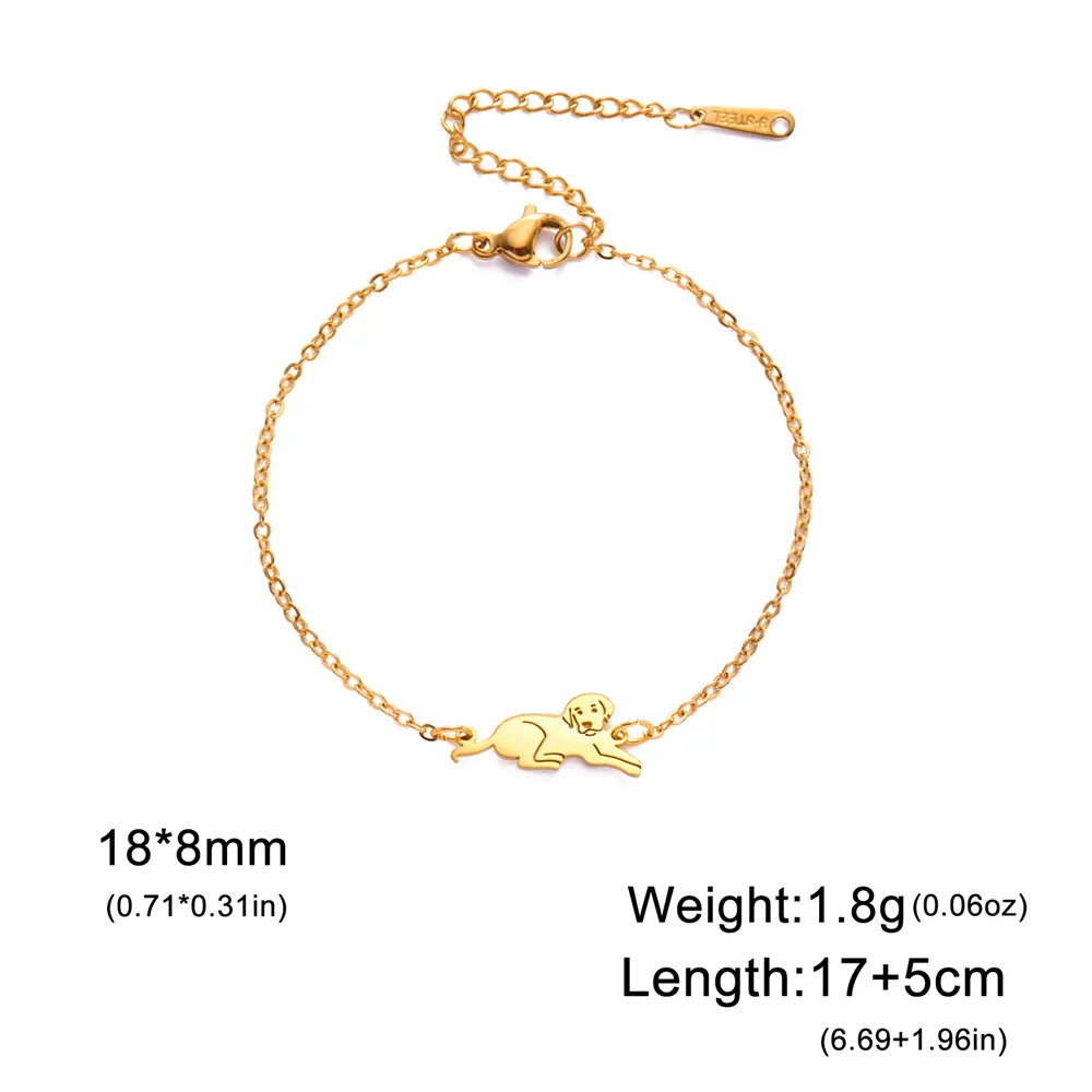 My Shape Dog Labrador Charms Bracelets for Women Men Kids Cute Animal Bulldog Pendant Box Chain Bracelet Bangle Jewelry Gifts