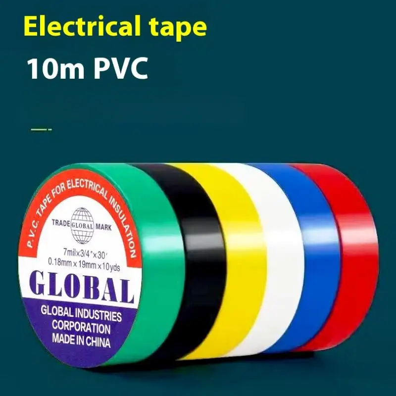 5 rollen industriële huishoudelijke 10 m hittebestendige rubberen elektrische tape met duurzame en zachte isolatielijm