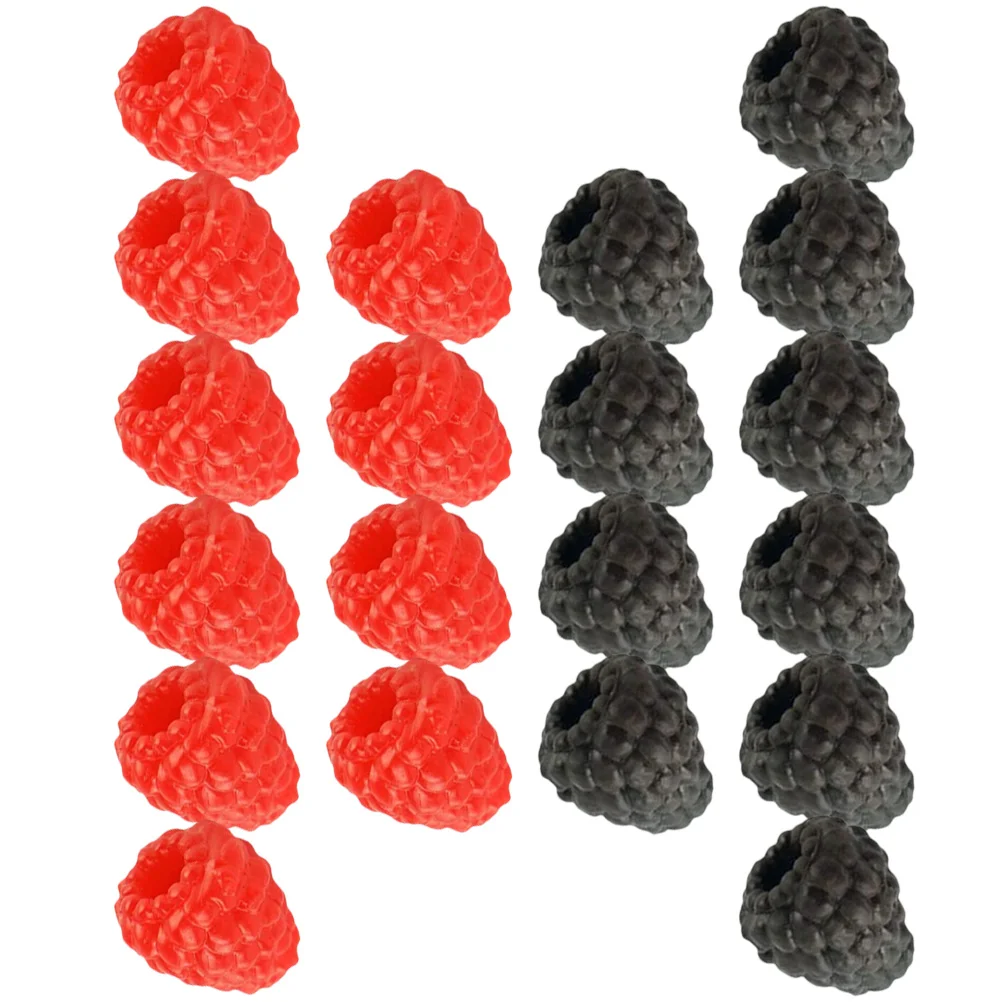 20 Pcs Simulation Raspberry Mini Decor Lifelike Model Faux Artificial Colored Fruit Models Desktop Fake Simulated Small Child