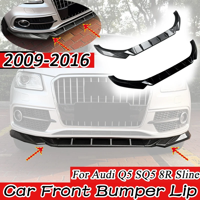 Für AUDI Q5 SQ5 8R Sline 2009-2016 Auto Frontstoßstange Lippe Kinn Diffusor Splitter Spoiler Schutz Bodykit Zubehör Tuning Exterieur