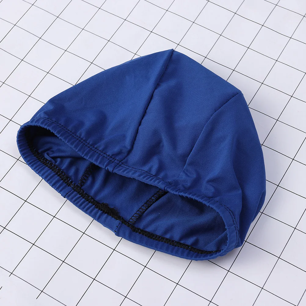 

6 Pcs Pure Color Swimming Caps Lightweight Comfortable Elastic Waterproof Polyester Bathing Hats for Men Women Black