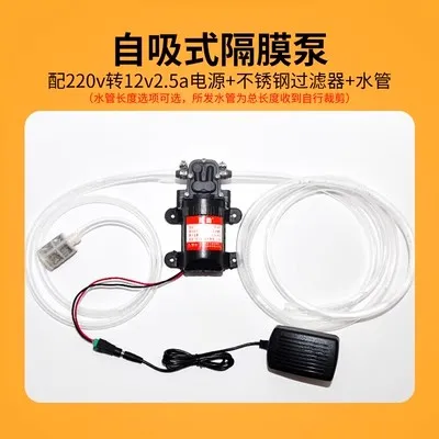 AC 220V Micro Self Priming Water Pump PWM Adjustable Volume Slotting Water Cutting Machine Drilling Pumping Diaphragm Pomp DC12V