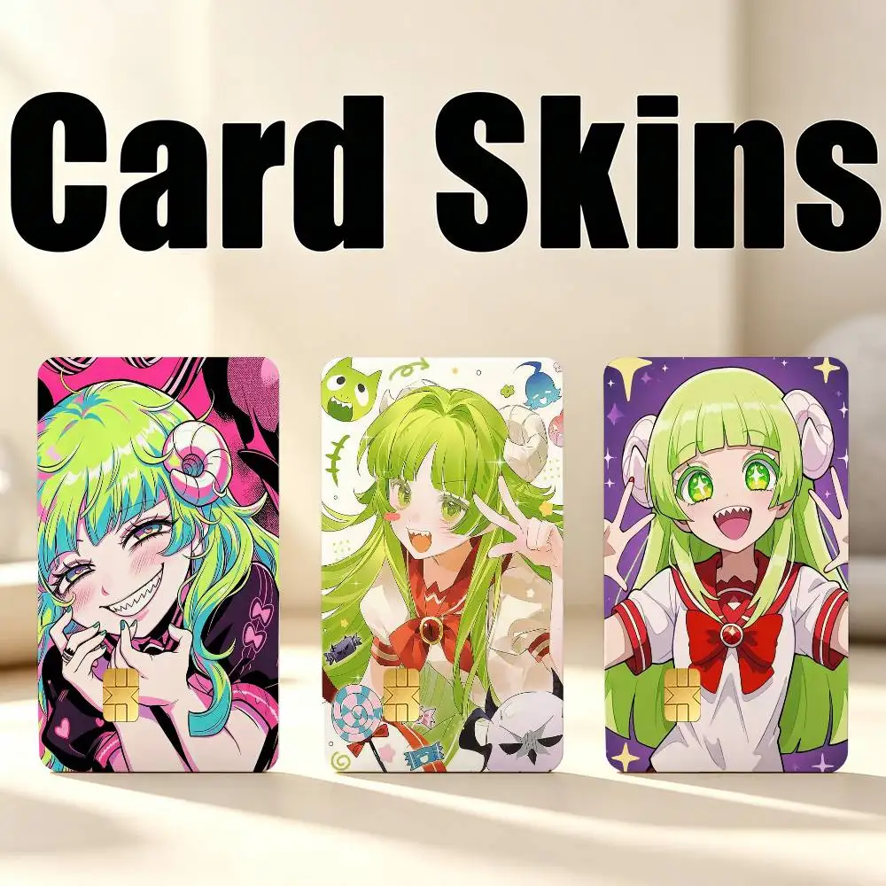 M-Mairimashita Iruma-kun V-Valac Clara 1Set 4Pcs Card Skin Sticker Waterproof Decorative Film for Credit Debit Bank Bus IC Card