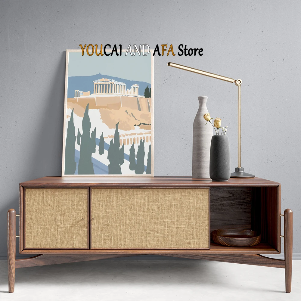 العمارة العالمية الشهيرة الفن الحديث يطبع برج بيزا أثينا أكروبوليس بيغ بن تمثال الحرية ديكور الحد الأدنى من القماش ديكور