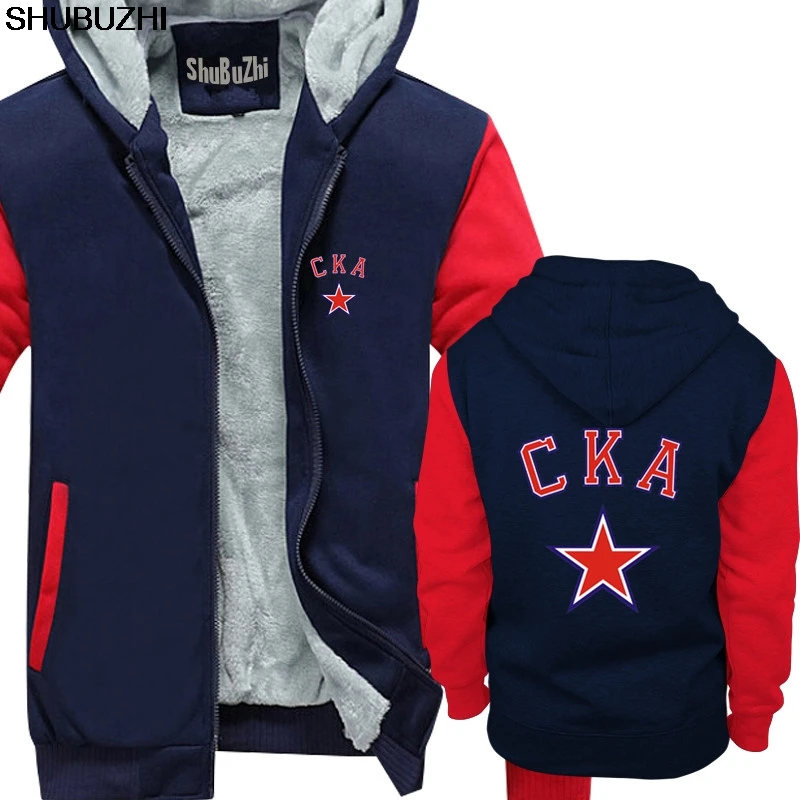 KHL CKA Russische Hockey-Team-Logo warmer Mantel Cartoon Winterjacke Männer Unisex dicke Hoodies Lose Größe Top warme Mäntel sbz394