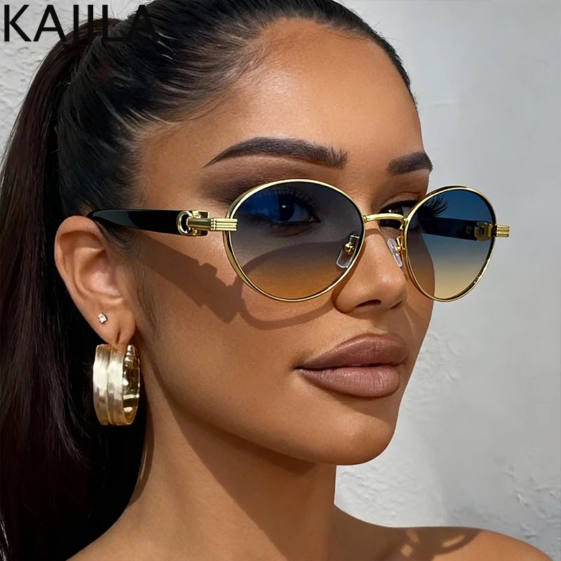 

Small Frame Oval Punk Sunglasses Women 2025 Luxury Brand Trendy Travelling Sun Glasses Vintage Driving Shades For Ladies UV400