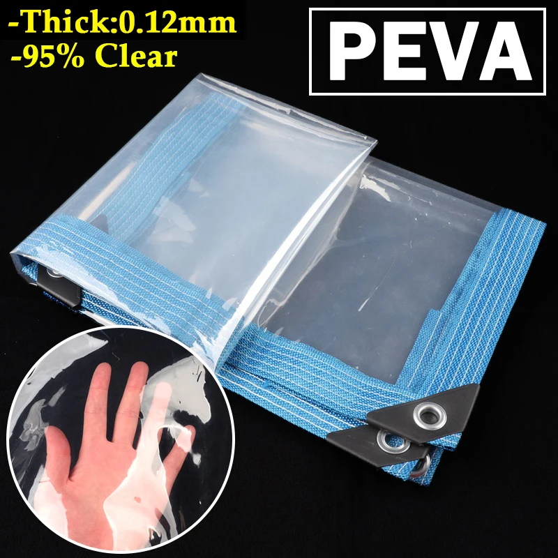 95% Clear PEVA Rainproof Cloth Patio Pergola See Through Tarp Curtain Home Window Keep Warm Film Outdoor Transparent Tarpaulin