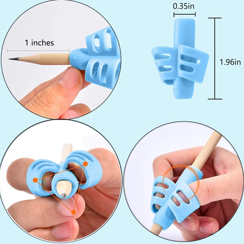 Imagem -06 - Porta-lápis de Silicone para Crianças Caneta Manga Apertos Borracha Caligrafia Dedo 50 Pcs