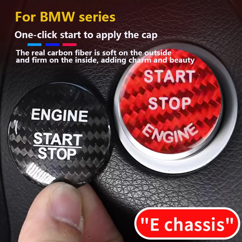

Carbon Fiber For BMW E60 E90 E91 E92 E93 E70 F10 F12 F25 F26 F15 F16 G20Car Styling Interior Engine Start Stop Button Cover Trim