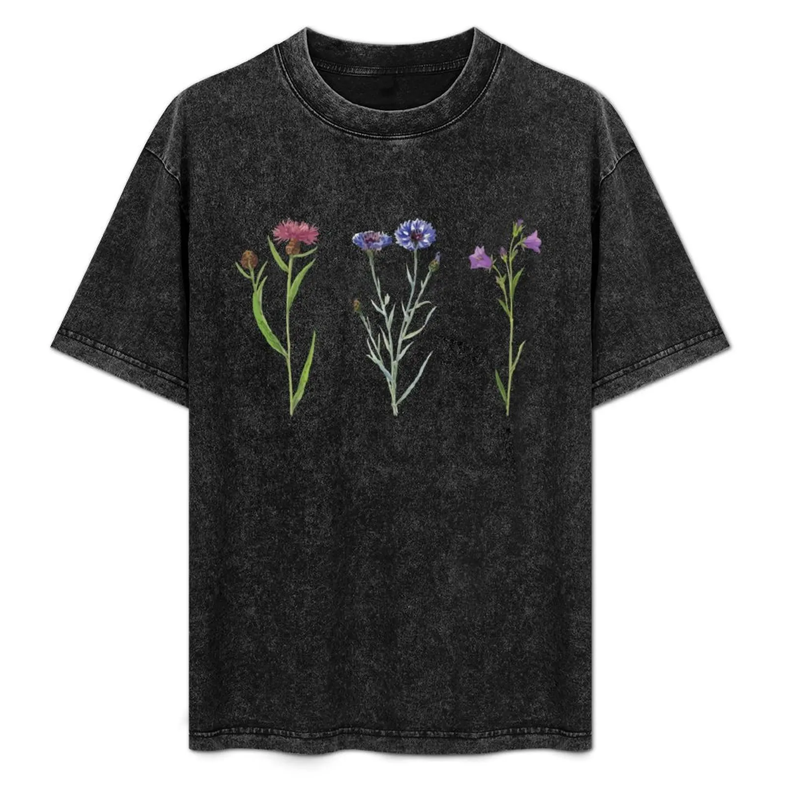 Wildflowers - Cornflowers Bellflower T-Shirt Lightweight Gym Training T-Shirt