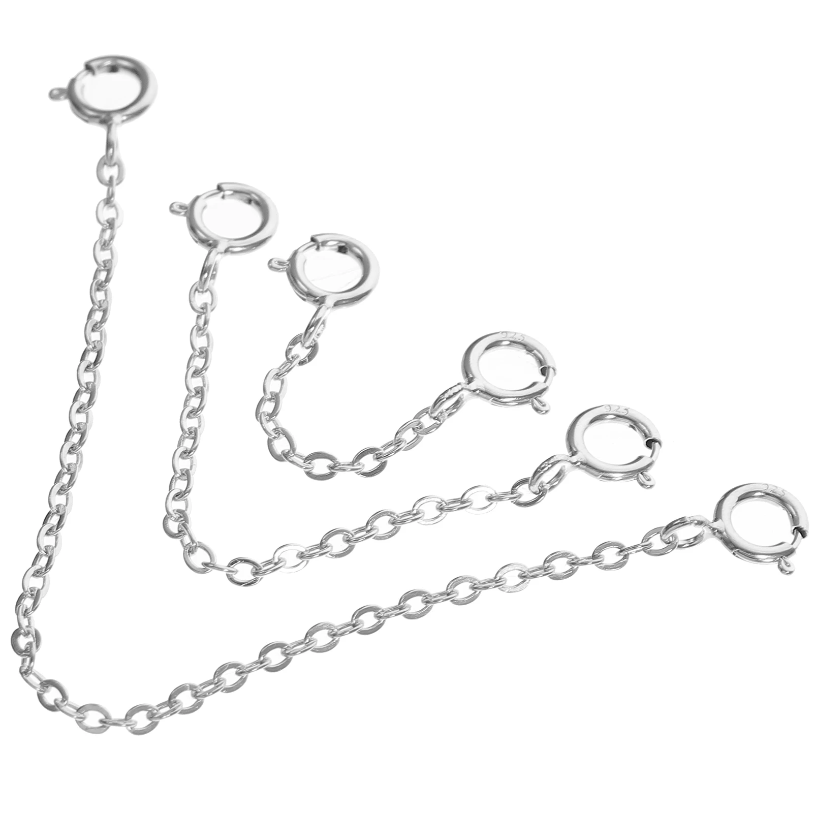 

Sterling Silver Extension Chain Jewellery-making Kits Extender for Jewelry Extenders Chains Necklace DIY Bulk Craft