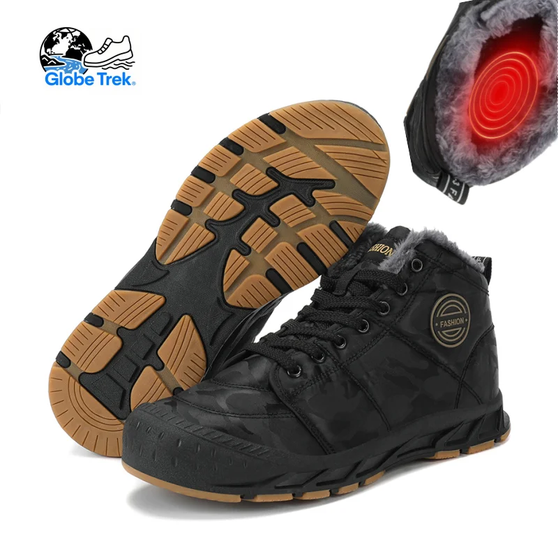 

Men Winter Snow Boots Outdoor Velvet Warm Walking Shoes Waterproof Casual Sport Shoes High-Top Cotton Boots Thick Cotton Shoes