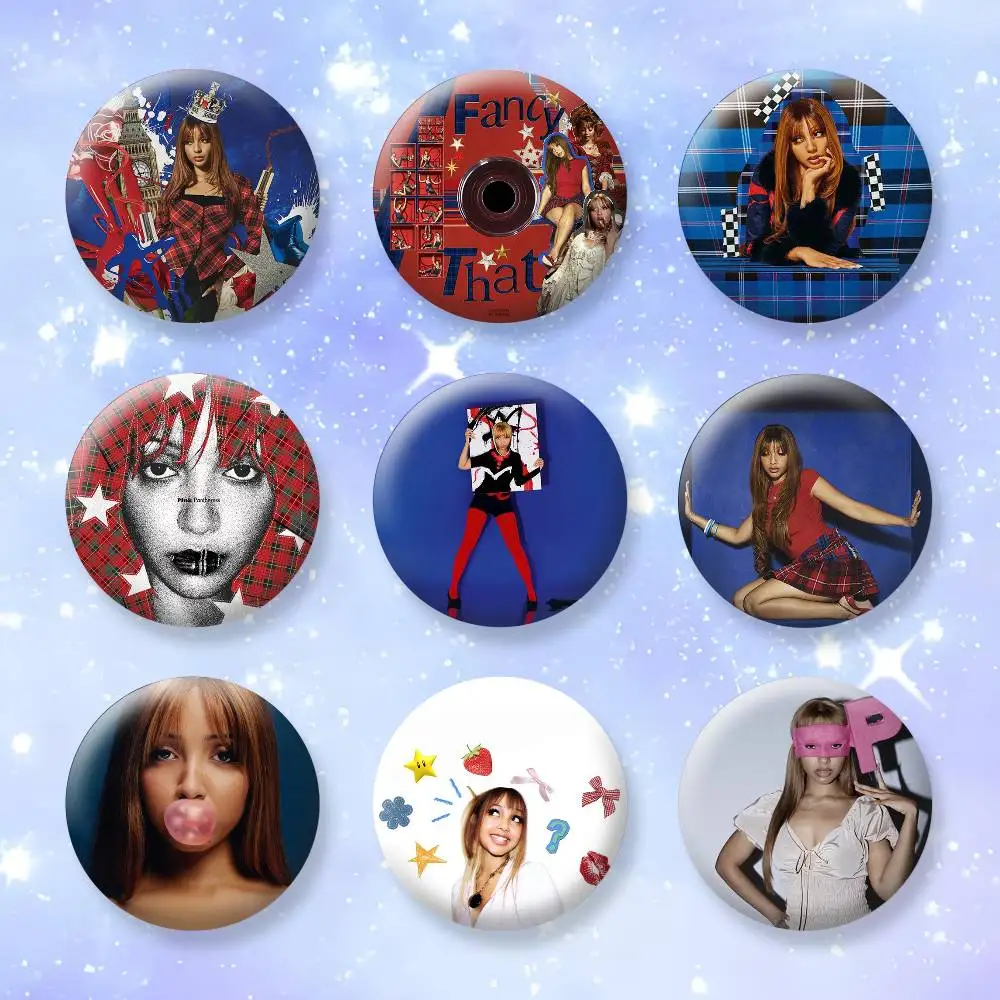 

Pop Singer Pink P-Pantheress Badges Creative Tinplate Button PinsBrooch Badge Clothes Backpack