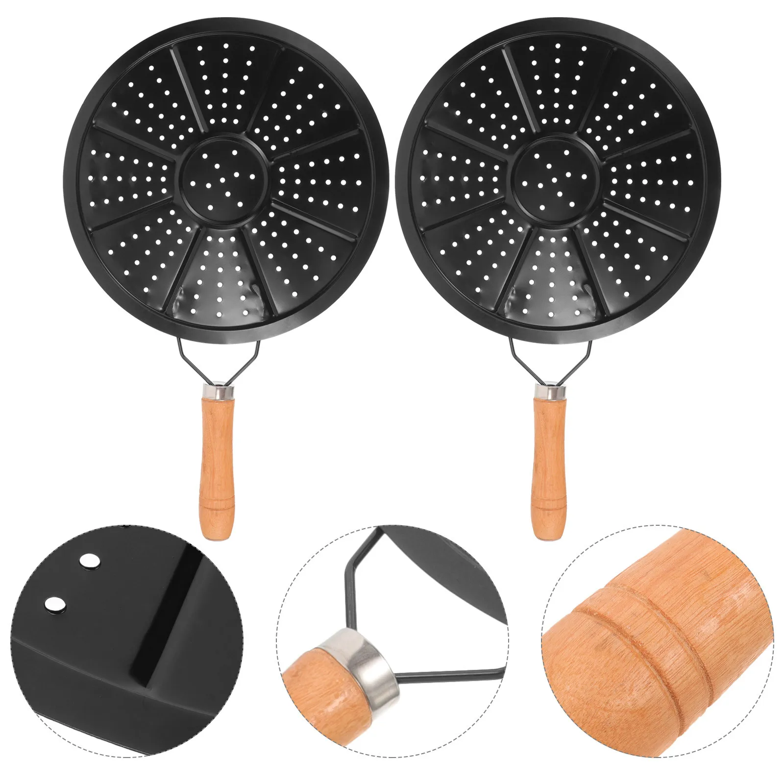 

2Pcs Heat Resistant Insulation Pads Wooden Handle Kitchen Bbq Oven Pan Protection Anti-Scalding Multi- Coffee Cook
