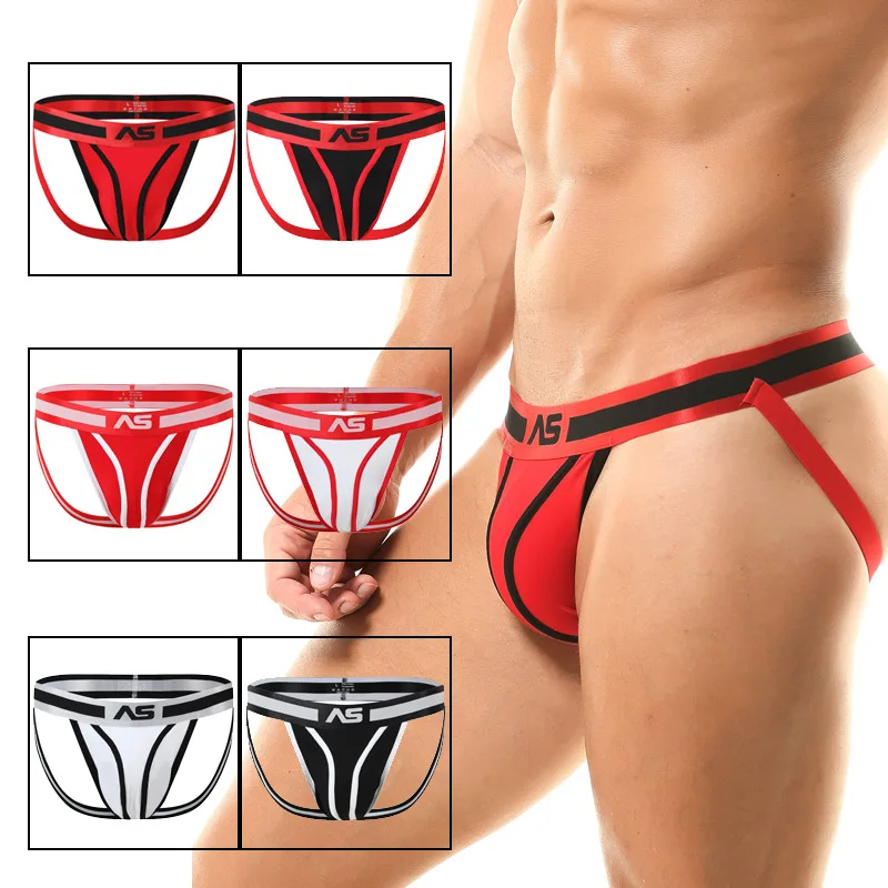 

Brand Men's Underwear Thong Sexy Low Waist Fashion Trend Breathable Buttocks Hollow Cotton Interest Younth Underpants For Male