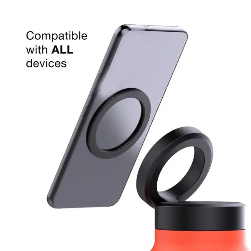 Insulated Magnetic Phone Holder Water Bottle 24oz with Straw Vacuum Flasks Magnetic Adjustable Phone Mount Thermos Cup
