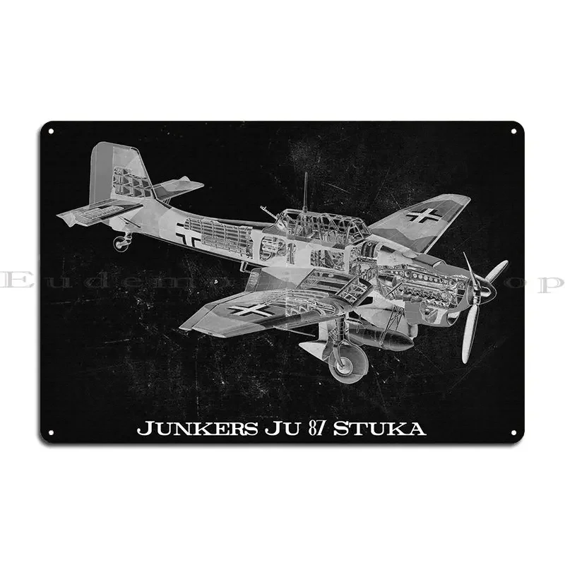 Junkers Ju 87 Stuka Metal Plaque Cinema Living Room Plaques Personalized Club Tin Sign Poster