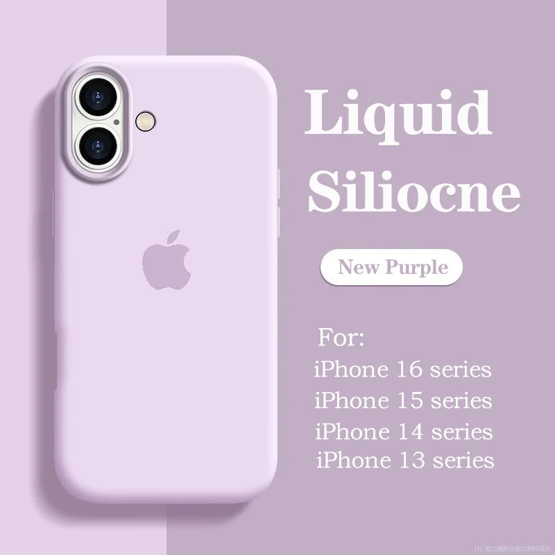 Original Official Silicone Case For Apple iPhone 14 13 12 15 16 Pro Max Cases For iPhone 16 Plus 13 12 11 Case Logo Full Cover