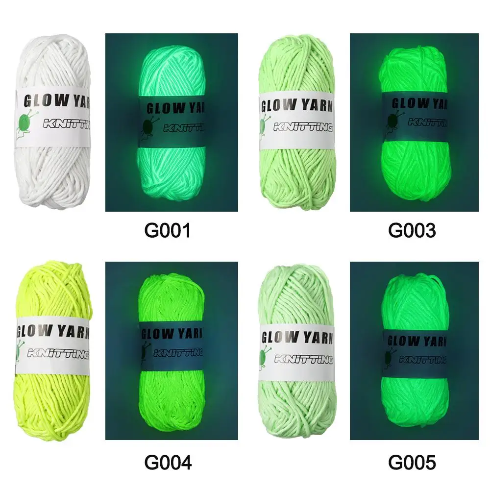 Polyester Weave Sewing Glow in the Dark Knitting Wool Hand Knitted Luminous Chunky Yarn