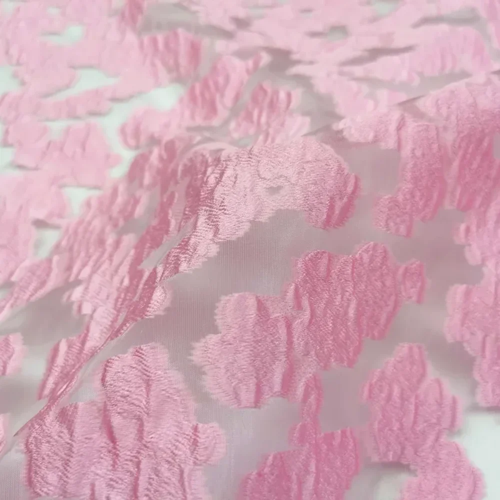 

Thin Transparent Organza Jacquard Fabric Dress Puppet Wedding Dress Custom Cloth for Apparel Sewing By The Meter Diy Material