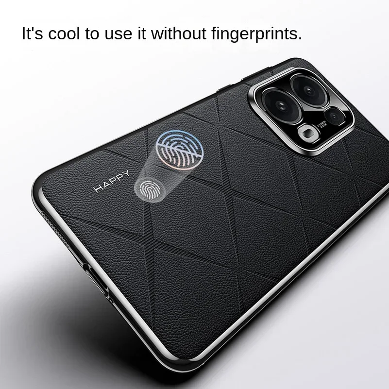 

For OPPO Find X8 Reno 13 Pro 5G Luxury PU Leather Phone Case Hard Shockproof Non-slip Full Lens Protection PC Back Cover Cases