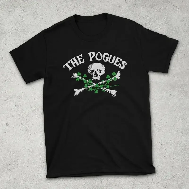 Vtg The Pogues Band Skull Crossbones Shamrocks Cotton T Shirt TR108
