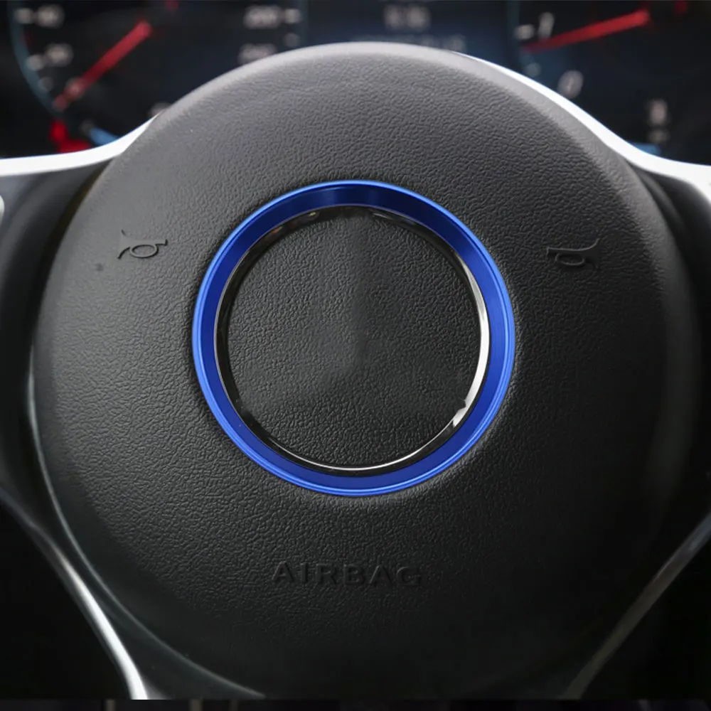 لمرسيدس بنز W205 W204 W213 W212 W117 W166 X204 X205 X156 GLE CLA GLA عجلة القيادة مركز دائرة حلقة ملصق غطاء #3