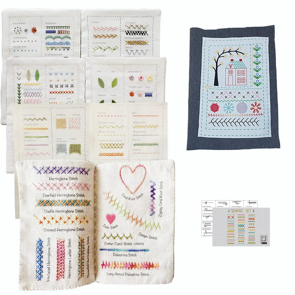 Naaiboeken voor beginners Creatieve borduursteken Boek Volwassenen Basic handborduursteken Stapsgewijze tutorials - afbeelding 1