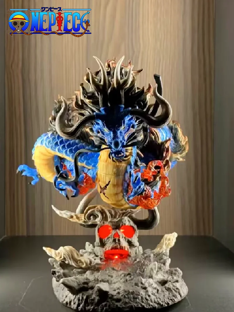 

New 21cm One Piece Gk Kaido Dragon Form Four Emperors With Lamp Action Anime Figure Collectible Model Dolls Decoration Toys Gift