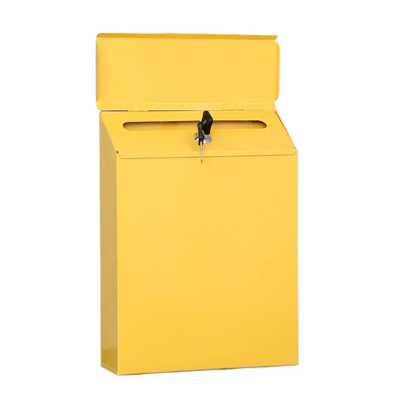 Secure Locked Mailbox In Yellow Managing Confidential Emails Built In Large Capacity To Store